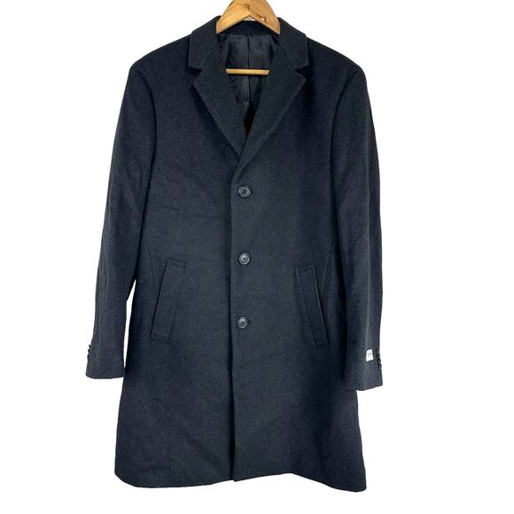 Kenneth Cole Reaction NWT Men's Raburn Wool Blend Top Coat Size 38R Dark Gray - Picture 3 of 11